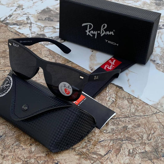 RAY-BAN Black & Black 4487 Square Metal Alluminium FrameTrendy Hot Favourite Wintage Sunglass For Unisex.