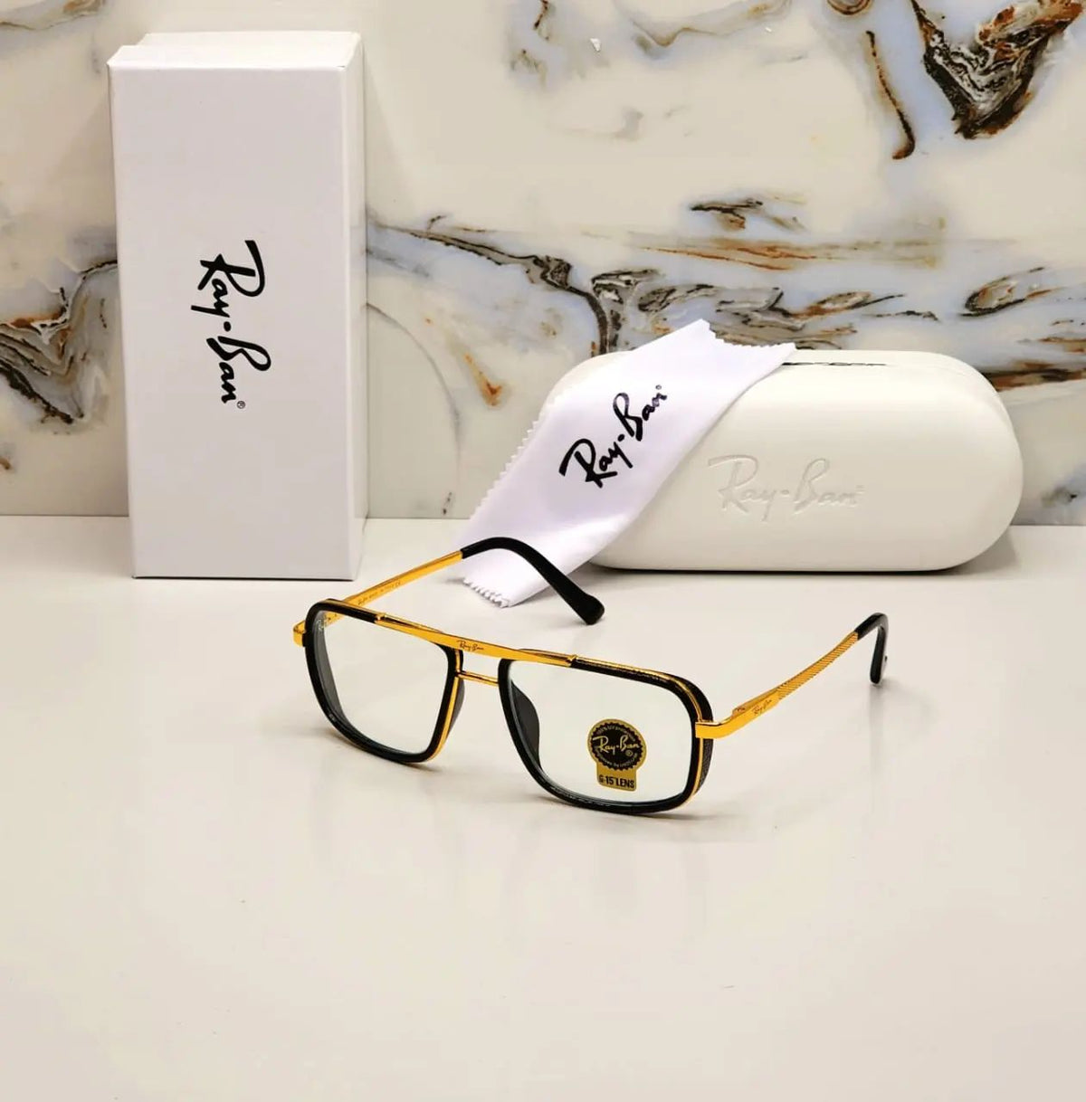 RAY-BAN New Modern Stylish Addition Shaded Green & Gold 4413 Oval Sunglass For Unisex