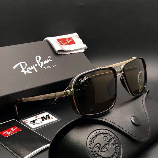 RAY-BAN Brown & Gold 4413 Aviator Trendy Hot Favourite Wintage Sunglass For Unisex.