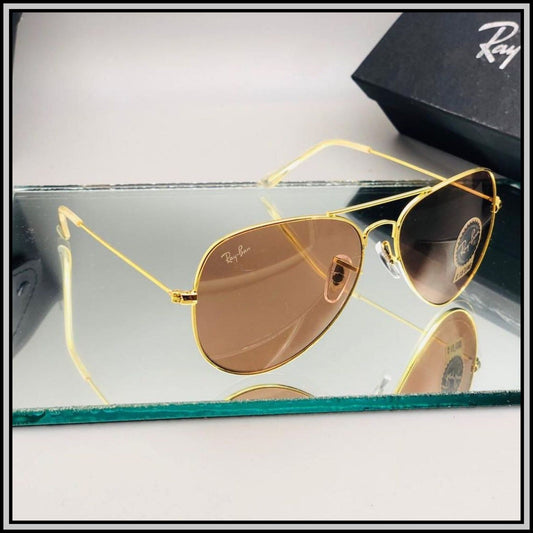 RAY-BAN Brown & Gold ( 3026 ) New 26-mm Men's Sunglasses.